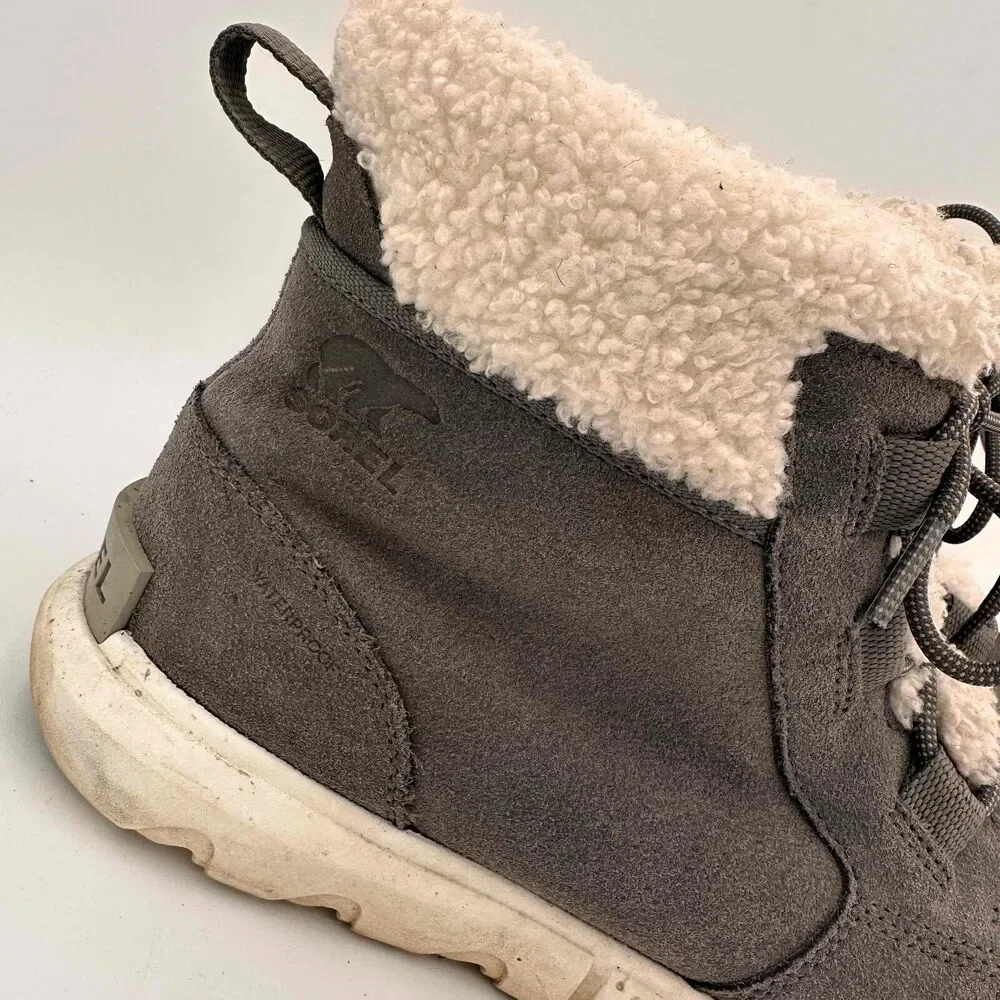 SOREL Explorer II Next Carnival Gray Suede Shearling Ankle Boots Size 10